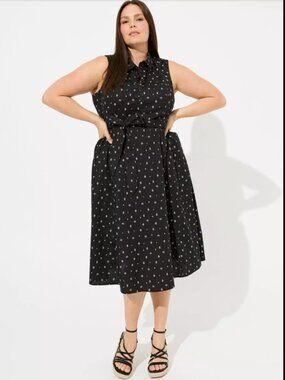 TORRID Midi Poplin Collared Shirtdress